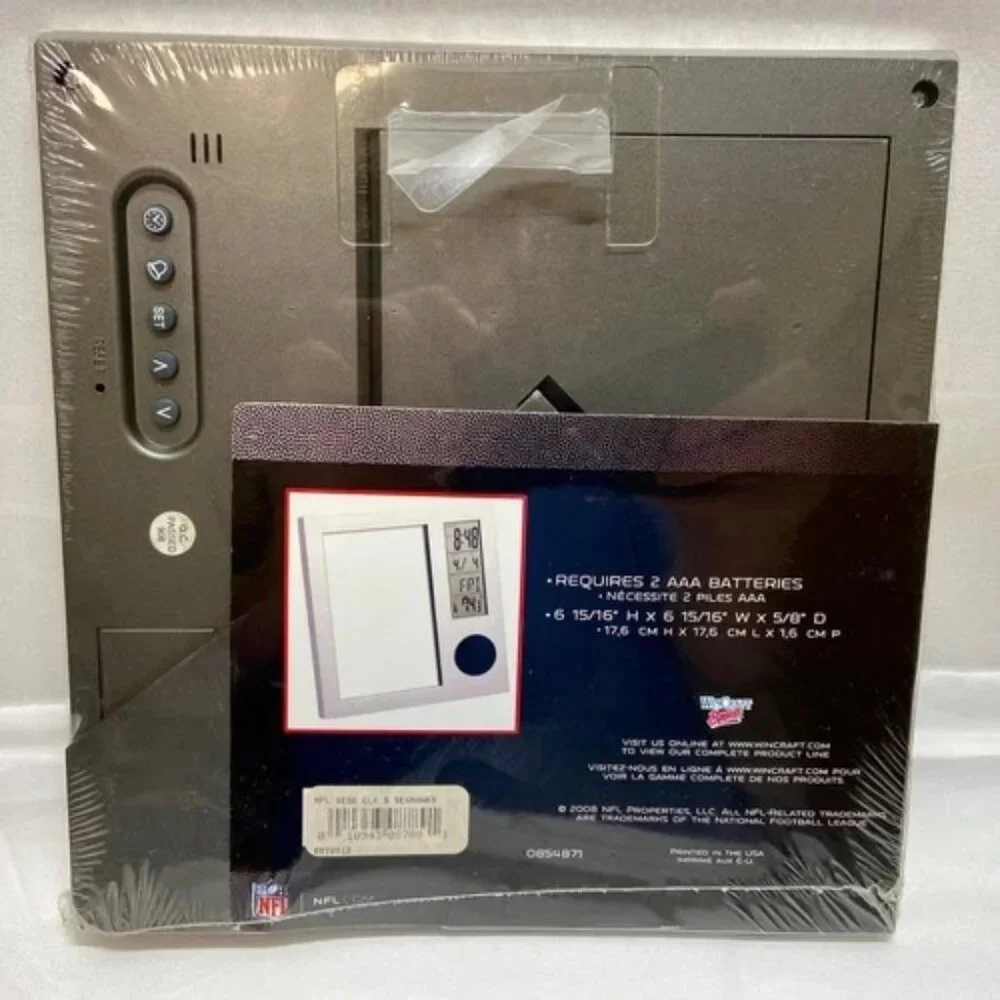 Seattle Seahawks Desk Clock Photo Frame NFL Football Team Logo Digital Alarm NWT